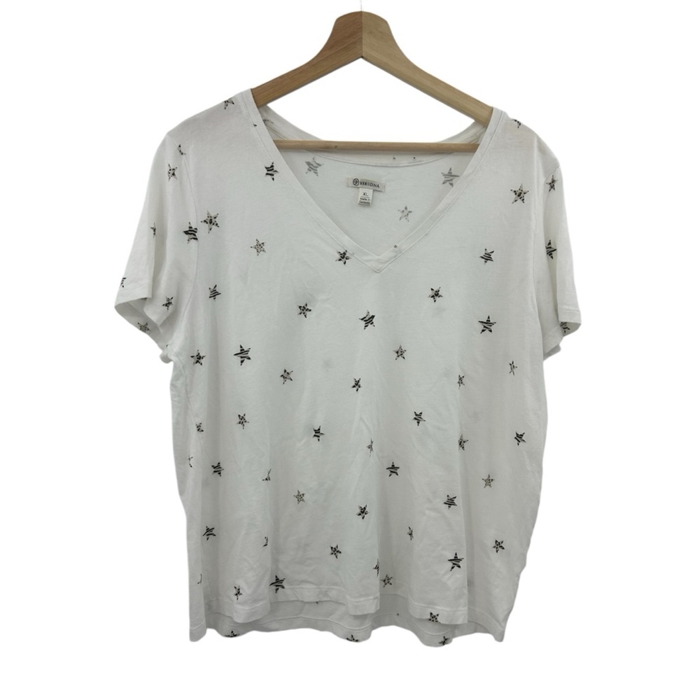 Versona Star Print White Tee Shirt